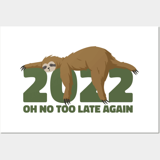 Sleeping Sloth NewYear Wall Art by petit-creativ